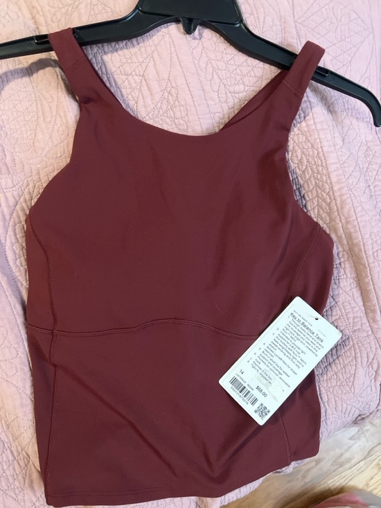 lululemon athletica Tops - Lululemon Key Balance Tank Burgundy Built In Bra Size 14 NWT